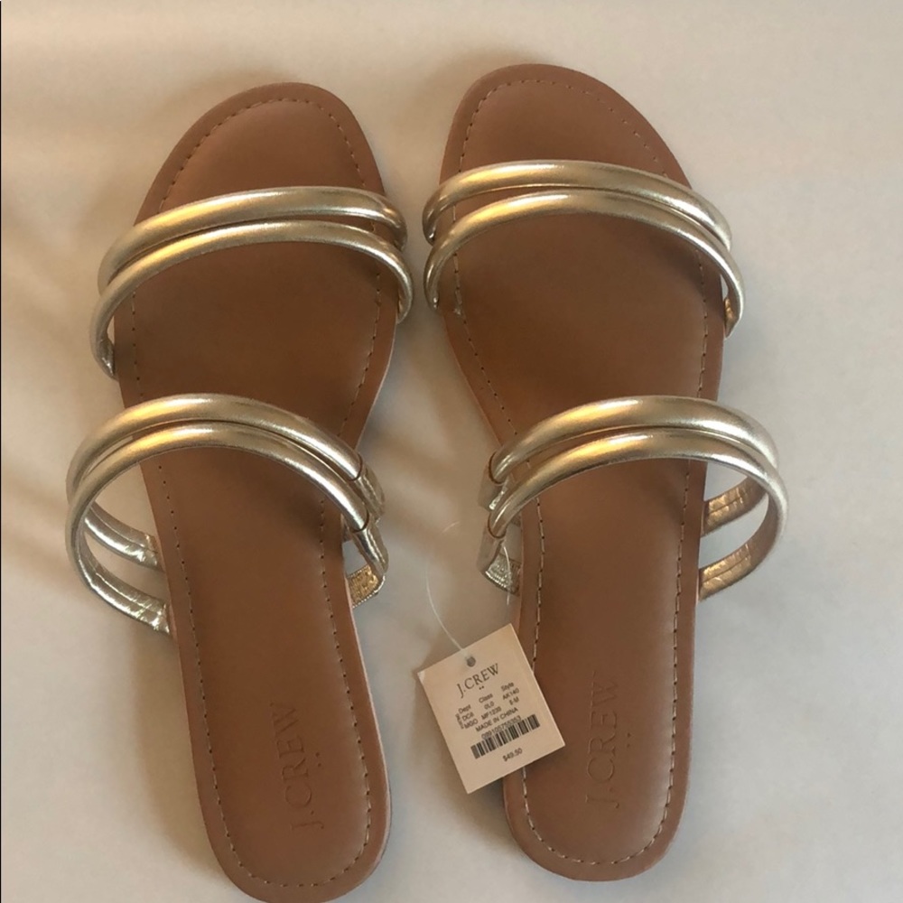 Metallic Gold Seaside Slide Sandals